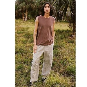 BDG | Men’s Relaxed Gorpcore Boho Linen Surplus Balloon Cargo Pant Green | M